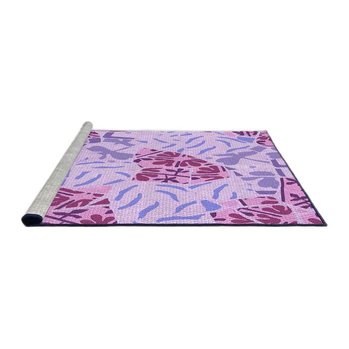 Sideview of Machine Washable Transitional Blossom Pink Rug, wshpat632pur