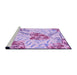 Sideview of Machine Washable Transitional Blossom Pink Rug, wshpat632pur