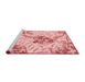 Sideview of Machine Washable Transitional Orange Rug, wshpat632rd
