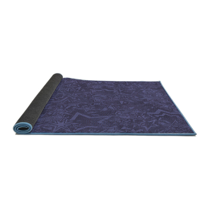 Thickness of Patterned Slate Blue Rug, pat634blu