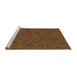 Sideview of Machine Washable Transitional Red Brown Rug, wshpat634brn