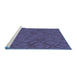 Sideview of Machine Washable Transitional Slate Blue Rug, wshpat635blu