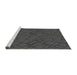Sideview of Machine Washable Transitional Dark Gray Black Rug, wshpat635gry