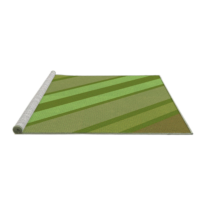 Sideview of Machine Washable Transitional Green Rug, wshpat636grn