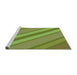 Sideview of Machine Washable Transitional Green Rug, wshpat636grn