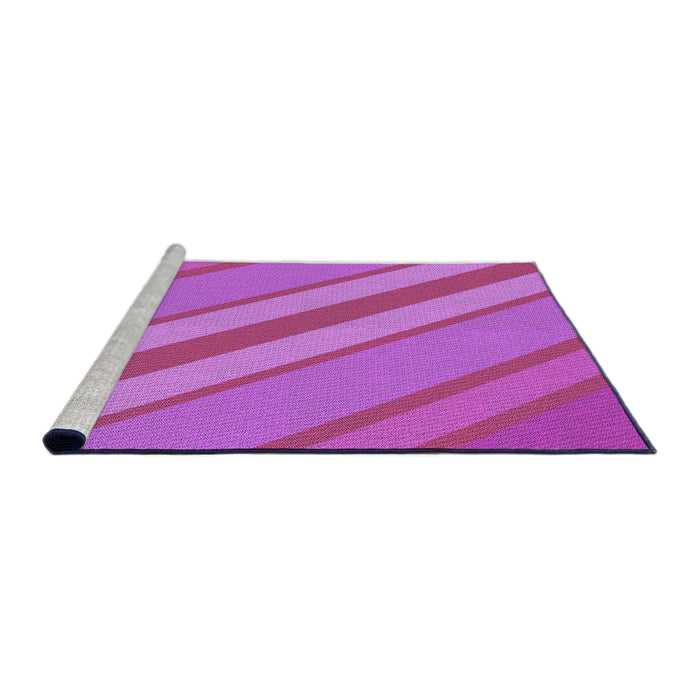Sideview of Machine Washable Transitional Neon Pink Rug, wshpat636pur