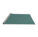 Sideview of Machine Washable Transitional Deep-Sea Green Rug, wshpat637lblu