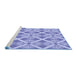 Sideview of Machine Washable Transitional Blue Rug, wshpat638blu