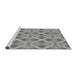 Sideview of Machine Washable Transitional Silver Gray Rug, wshpat638gry