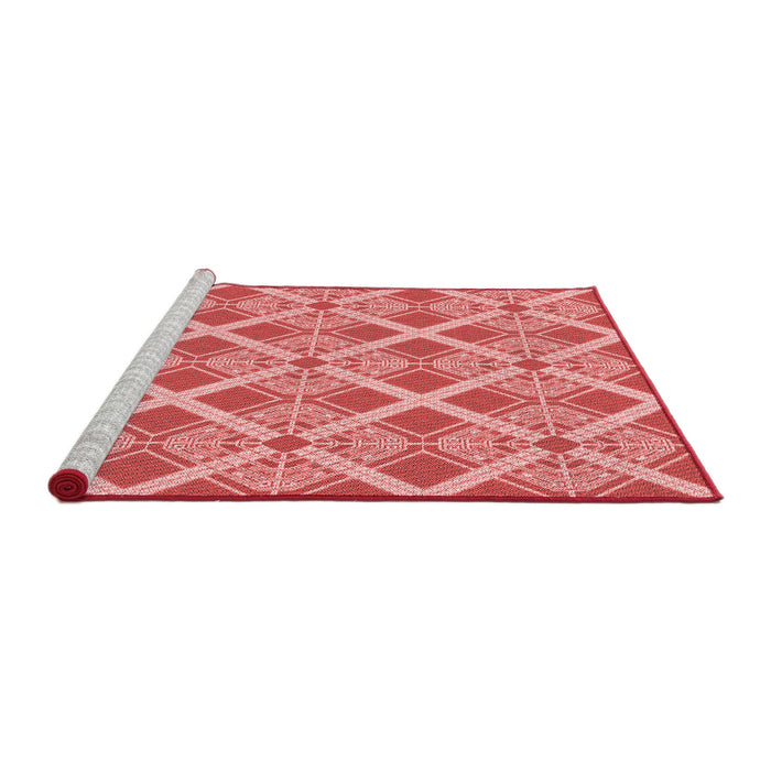 Sideview of Machine Washable Transitional Pastel Pink Rug, wshpat638rd