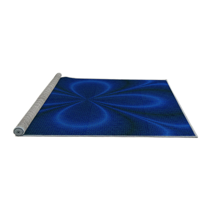Machine Washable Transitional Earth Blue Rug in a Bedroom, wshpat64lblu