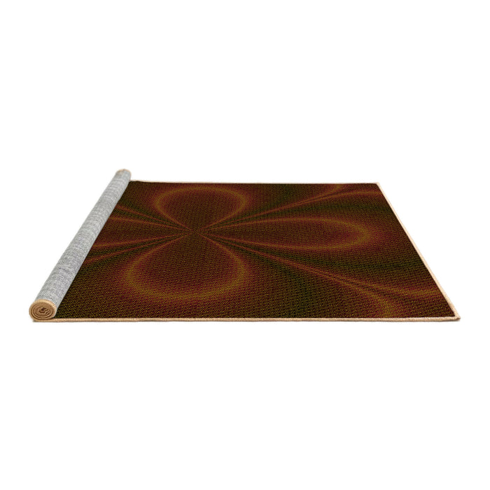 Sideview of Machine Washable Transitional Saddle Brown Rug, wshpat64yw