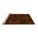 Sideview of Machine Washable Transitional Saddle Brown Rug, wshpat64yw