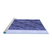 Sideview of Machine Washable Transitional Sky Blue Rug, wshpat640blu