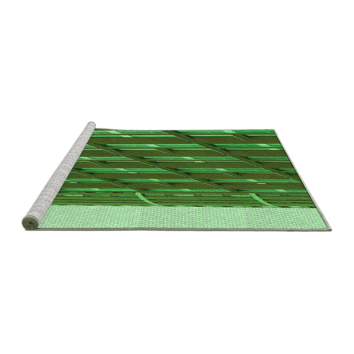 Sideview of Machine Washable Transitional Lime Green Rug, wshpat640grn
