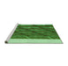 Sideview of Machine Washable Transitional Lime Green Rug, wshpat640grn