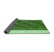 Thickness of Patterned Lime Green Rug, pat640grn