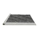 Sideview of Machine Washable Transitional Dark Gray Rug, wshpat640gry