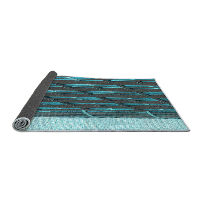 Thickness of Patterned Charcoal Blue Rug, pat640lblu