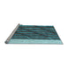 Sideview of Machine Washable Transitional Charcoal Blue Rug, wshpat640lblu