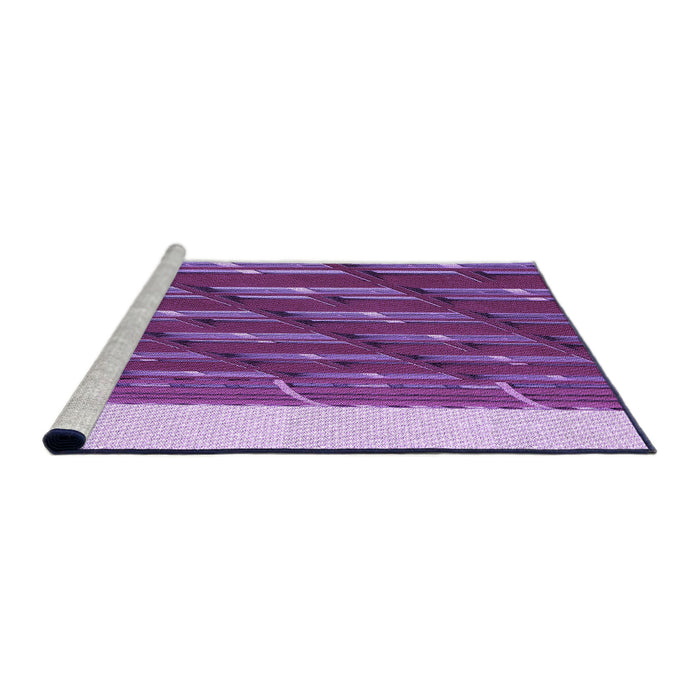Sideview of Machine Washable Transitional Dark Magenta Purple Rug, wshpat640pur