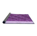 Thickness of Patterned Dark Magenta Purple Rug, pat640pur