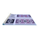 Sideview of Machine Washable Transitional Deep Periwinkle Purple Rug, wshpat641blu