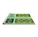 Sideview of Machine Washable Transitional Light Green Rug, wshpat641grn