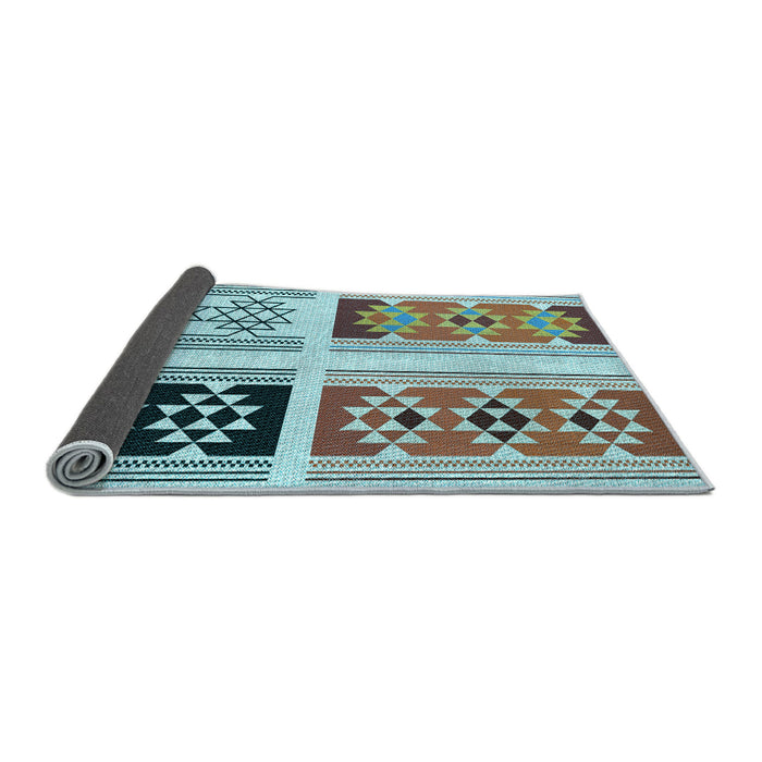 Thickness of Patterned Blue Rug, pat641lblu