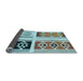 Thickness of Patterned Blue Rug, pat641lblu