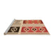 Sideview of Machine Washable Transitional Khaki Gold Rug, wshpat641org