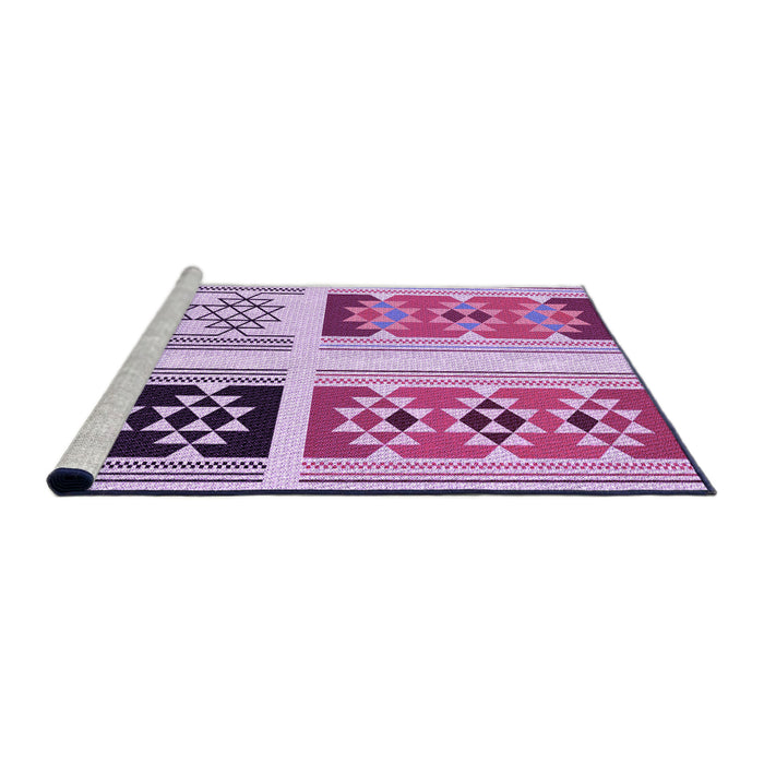 Sideview of Machine Washable Transitional Blossom Pink Rug, wshpat641pur