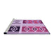 Sideview of Machine Washable Transitional Blossom Pink Rug, wshpat641pur