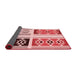 Thickness of Patterned Deep Rose Pink Rug, pat641rd