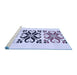 Sideview of Machine Washable Transitional Lavender Blue Rug, wshpat642blu