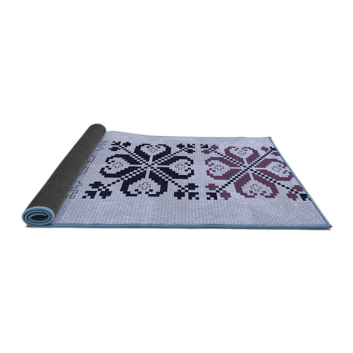 Thickness of Patterned Lavender Blue Rug, pat642blu