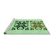 Sideview of Machine Washable Transitional Green Rug, wshpat642grn