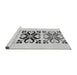 Sideview of Machine Washable Transitional Gray Rug, wshpat642gry