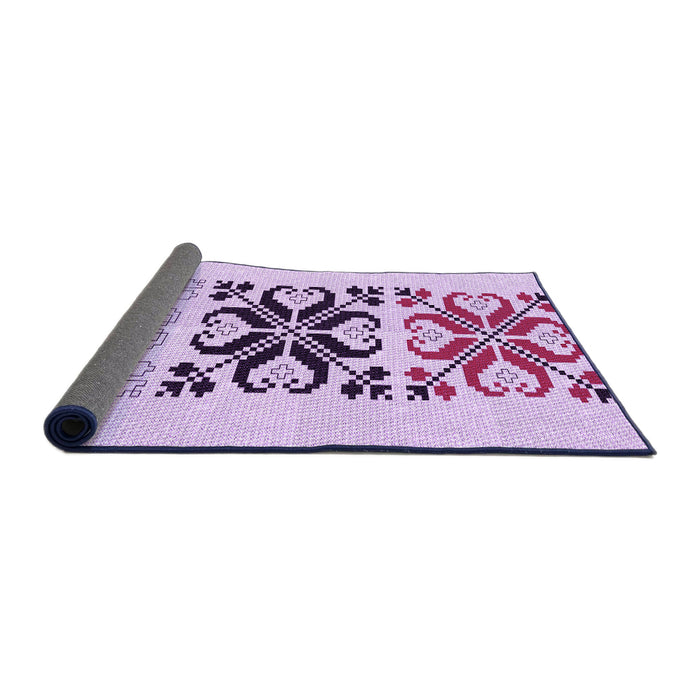 Thickness of Patterned Orchid Purple Rug, pat642pur
