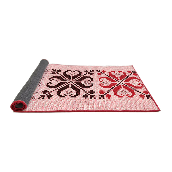 Thickness of Patterned Red Rug, pat642rd