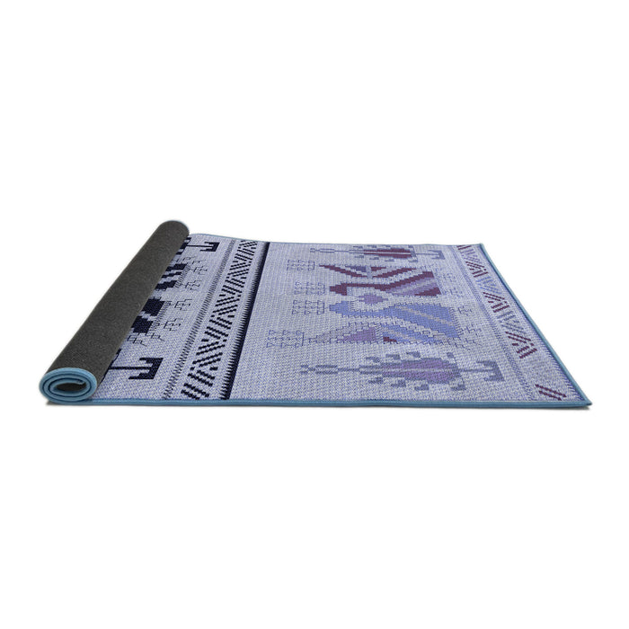 Thickness of Patterned Lavender Blue Rug, pat643blu