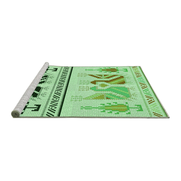 Sideview of Machine Washable Transitional Mint Green Rug, wshpat643grn