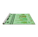 Sideview of Machine Washable Transitional Mint Green Rug, wshpat643grn