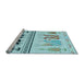 Sideview of Machine Washable Transitional Deep-Sea Green Rug, wshpat643lblu