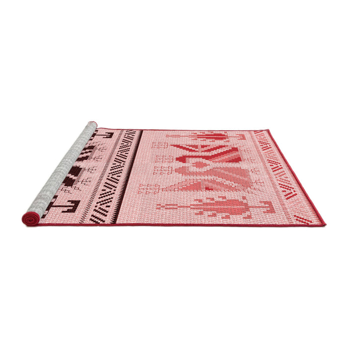 Sideview of Machine Washable Transitional Red Rug, wshpat643rd