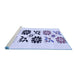 Sideview of Machine Washable Transitional Lavender Blue Rug, wshpat644blu