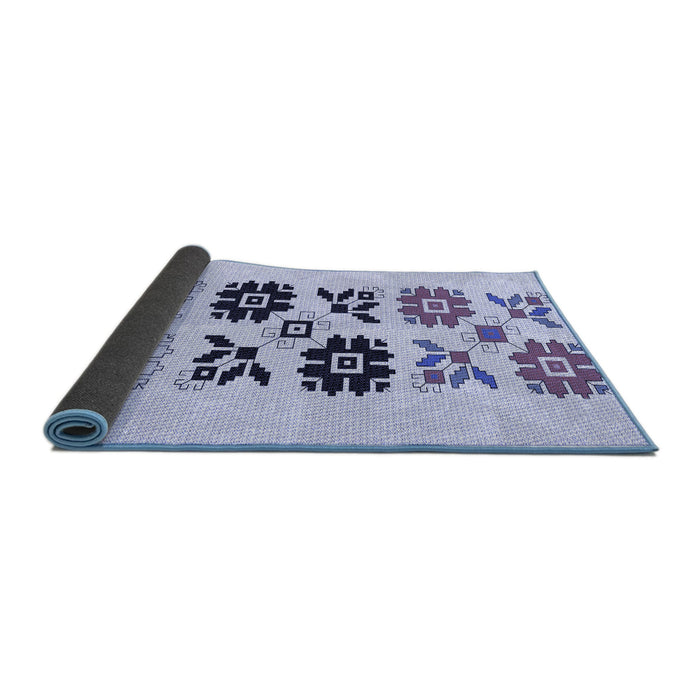 Thickness of Patterned Lavender Blue Rug, pat644blu