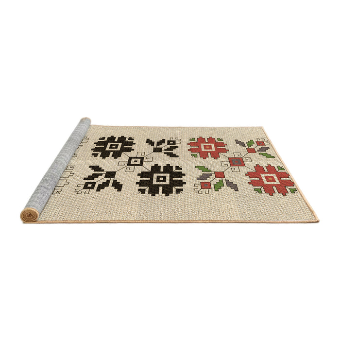 Sideview of Machine Washable Transitional Wheat Beige Rug, wshpat644brn