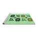 Sideview of Machine Washable Transitional Mint Green Rug, wshpat644grn