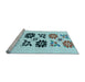 Sideview of Machine Washable Transitional Seafoam Green Rug, wshpat644lblu